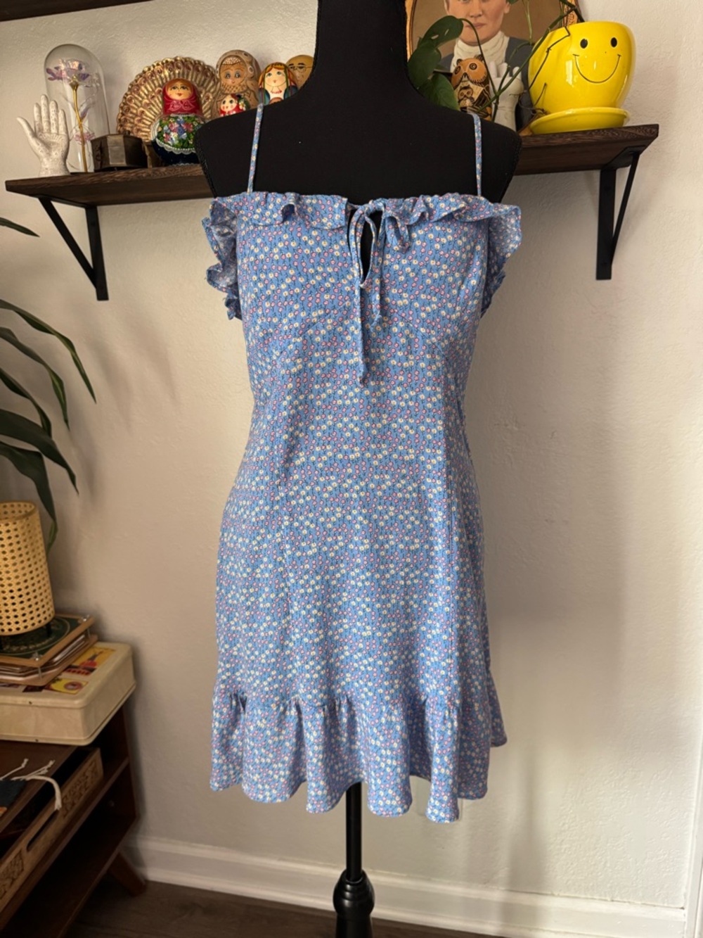 Free People DitzyBlue Floral Ruffle Sundress